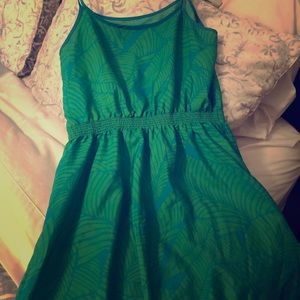 Palm print midi dress.